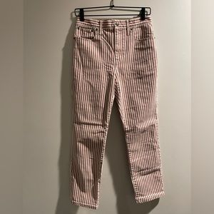 Madewell The High-Rise Slim Crop Boyjean in Luca Stripe, Size 26x26